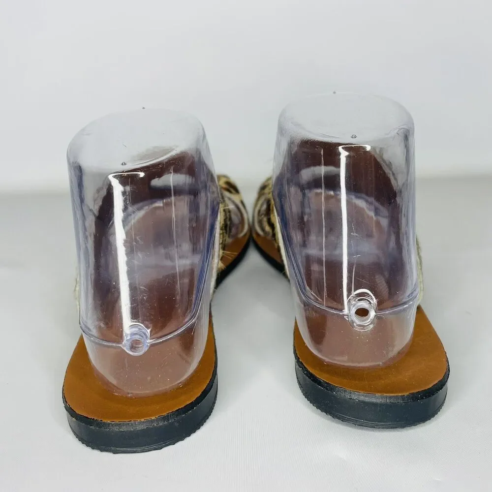Kenneth Cole New York Womens Palm Calf Hair Thong Slide‎ Sandals Shoes Size 6.5